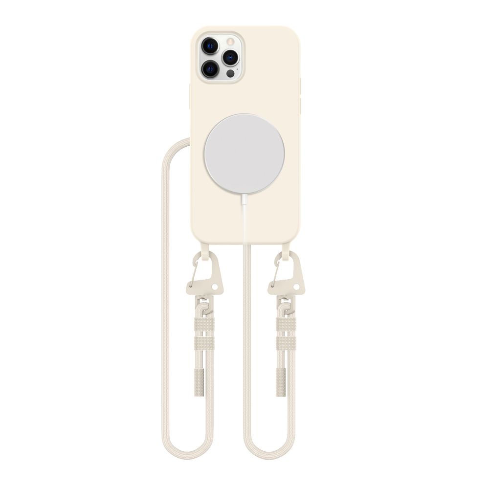 Dėklas Tech-Protect MagNecklace skirtas iPhone 12 / 12 Pro, su MagSafe, smėlinis