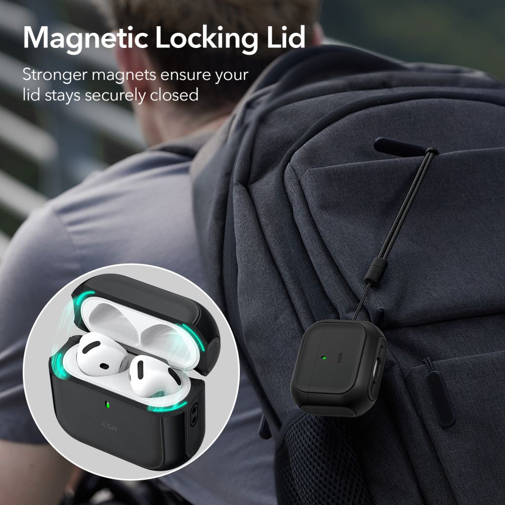ESR Orbit HaloLock dėklas „Apple AirPods 4“, juodas