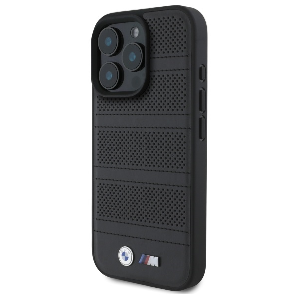 BMW M Perforated And Stitched Line MagSafe dėklas iPhone 16 Pro Max, juodas