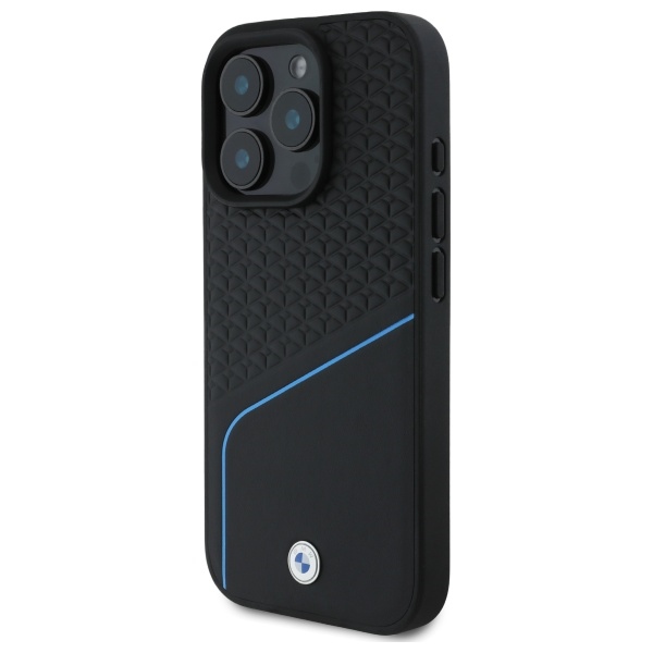 BMW iPhone 16 Pro Max dėklas Sign Leather Line MagSafe, juodas