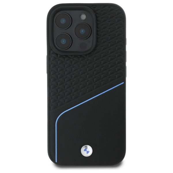 BMW iPhone 16 Pro Max dėklas Sign Leather Line MagSafe, juodas