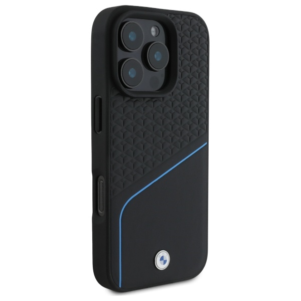 BMW iPhone 16 Pro Max dėklas Sign Leather Line MagSafe, juodas