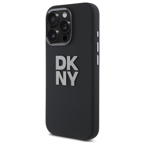 DKNY Liquid Silicone dėklas, skirtas iPhone 16 Pro, juodas