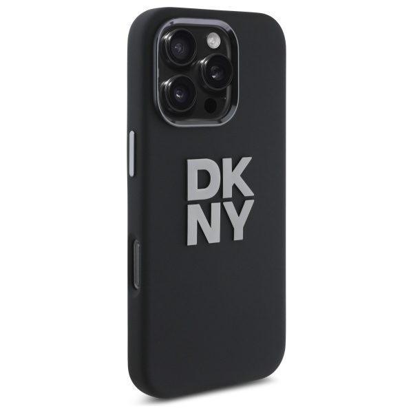 DKNY Liquid Silicone dėklas, skirtas iPhone 16 Pro, juodas