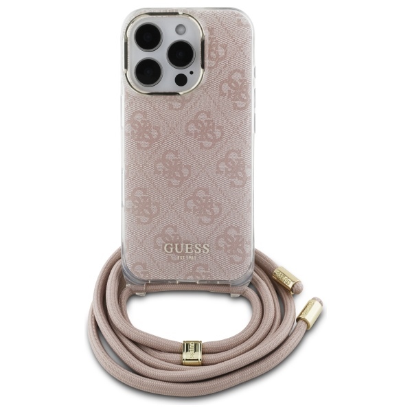 Guess GUHCP16XHC4SEP iPhone 16 Pro Max 6.9" pink/pink hardcase Crossbody Cord 4G Print