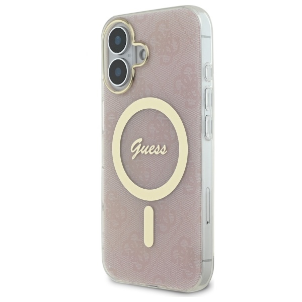 Guess dėklas iPhone 16 Plus telefonui IML 4G MagSafe, rožinis