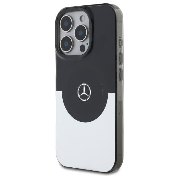 Mercedes dėklas iPhone 16 Pro su MagSafe Double Layer BiColor, sidabrinis