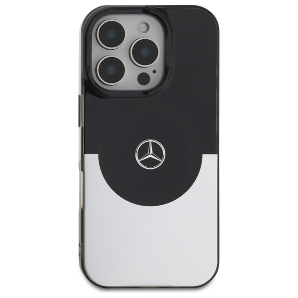 Mercedes dėklas iPhone 16 Pro su MagSafe Double Layer BiColor, sidabrinis