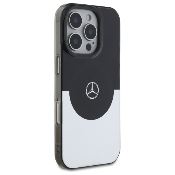 Mercedes dėklas iPhone 16 Pro su MagSafe Double Layer BiColor, sidabrinis