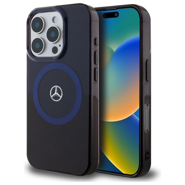 Mercedes dėklas iPhone 16 Pro Max telefonui Double Layer BiColor MagSafe, mėlynas