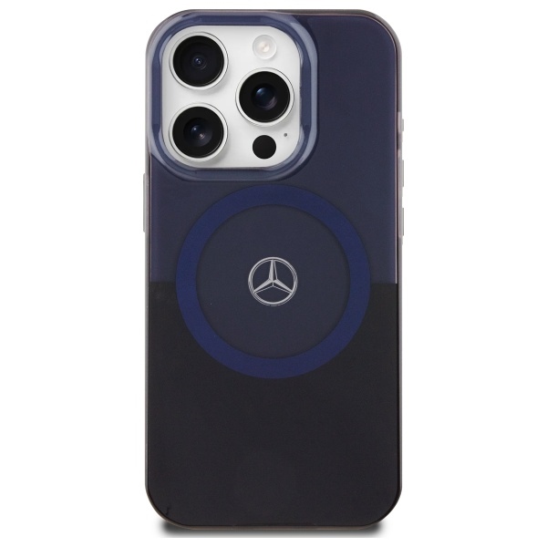 Mercedes dėklas iPhone 16 Pro Max telefonui Double Layer BiColor MagSafe, mėlynas