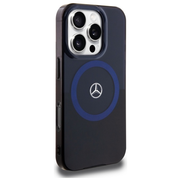 Mercedes dėklas iPhone 16 Pro Max telefonui Double Layer BiColor MagSafe, mėlynas