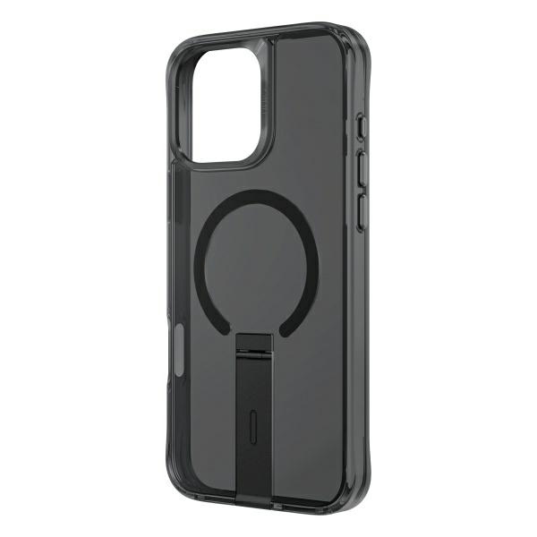 Dėklas Uniq Eleva su stovu telefonui iPhone 16 Pro, juodas