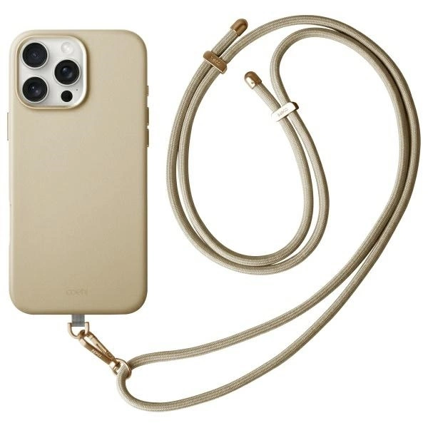 Dėklas Uniq Coehl Muse, skirtas iPhone 16 Pro Max, su magnetiniu įkrovimu, kreminis