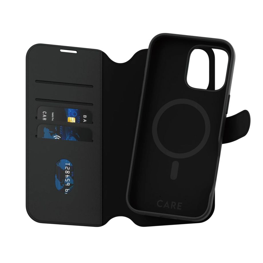 PanzerGlass 1332 CARE Tango 2in1 MagSafe atverčiamasis dėklas iPhone 16 Pro Max, Juodas