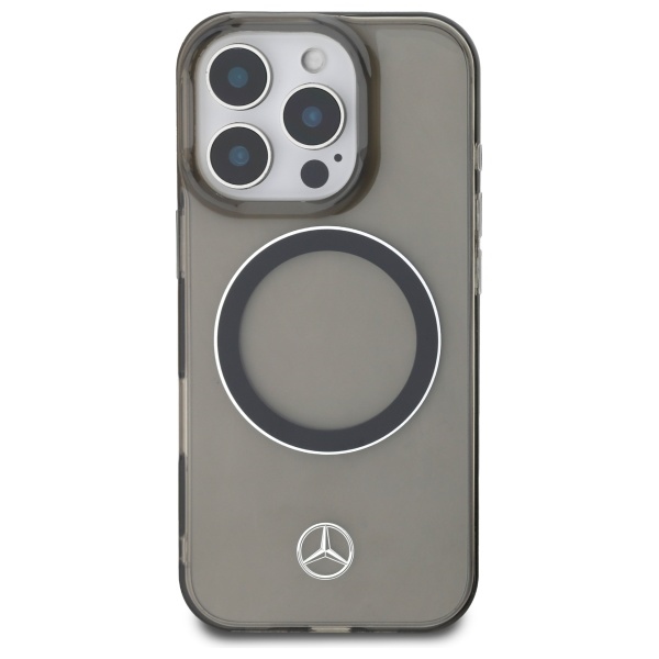 Mercedes dėklas iPhone 16 Pro Max telefonui Silver Ring MagSafe, juodas