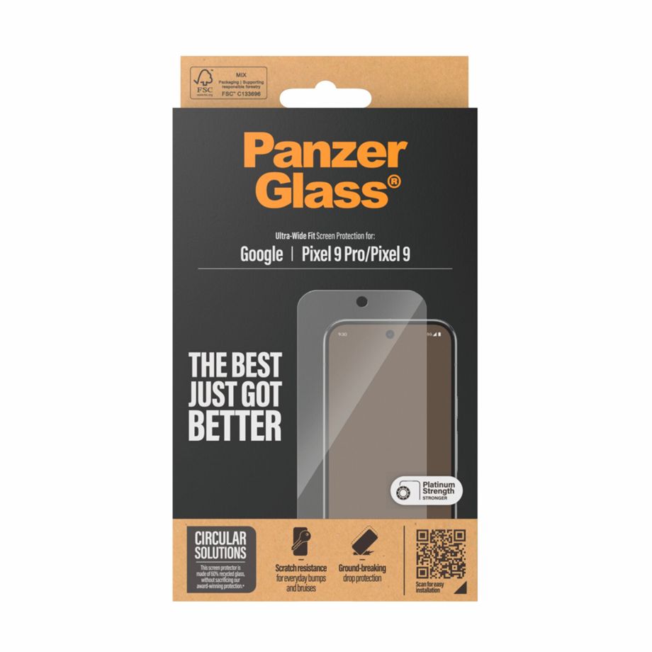 Apsauginis stiklas PanzerGlass UWF, skirtas Google Pixel 9 / 9 Pro