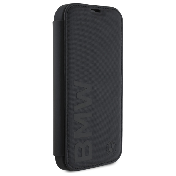 BMW BMBKP16X23RMRLK iPhone 16 Pro Max atverčiamasis dėklas, juodas