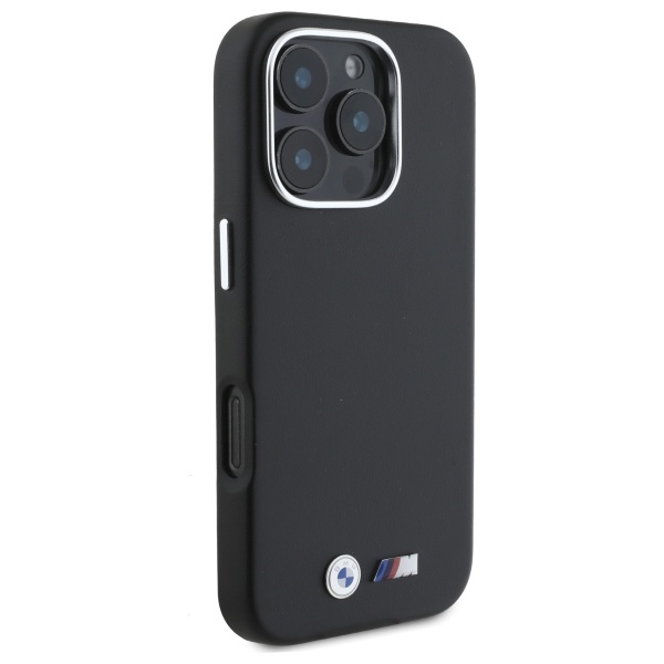BMW M Smooth Metal MagSafe dėklas iPhone 16 Pro Max telefonui, juodas
