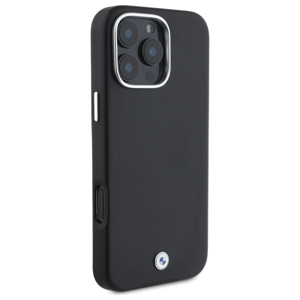 BMW dėklas iPhone 16 Pro telefonui Sign Full Wrapped Metal MagSafe, juodas