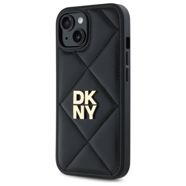 DKNY Quilted Stack Logo dėklas, skirtas iPhone 14, juodas
