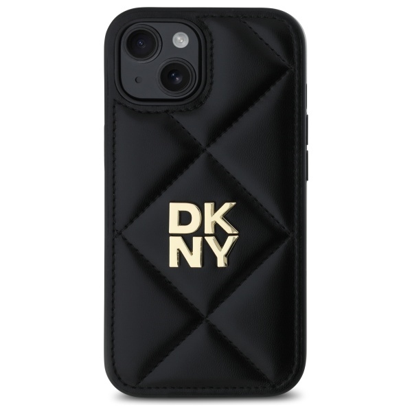 DKNY Quilted Stack Logo dėklas, skirtas iPhone 14, juodas