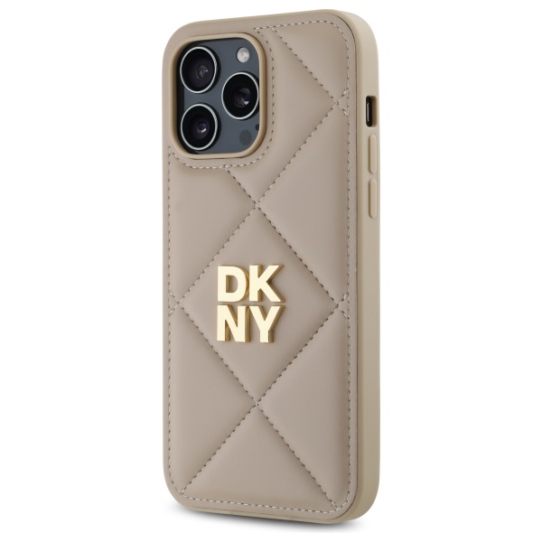 DKNY iPhone 14 Pro Max Case Quilted Stack Logo, Beige