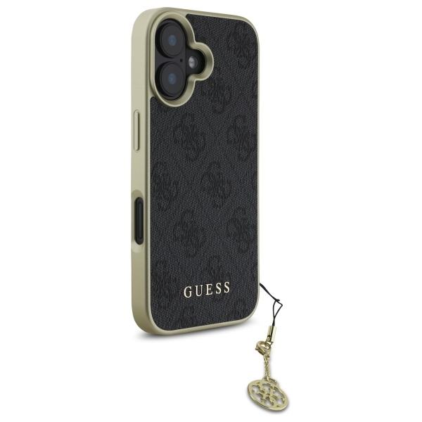 Guess dėklas iPhone 16 Plus telefonui 4G Charms Collection, juodas