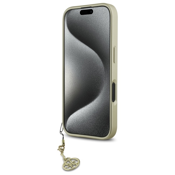 Guess dėklas iPhone 16 Plus telefonui 4G Charms Collection, juodas