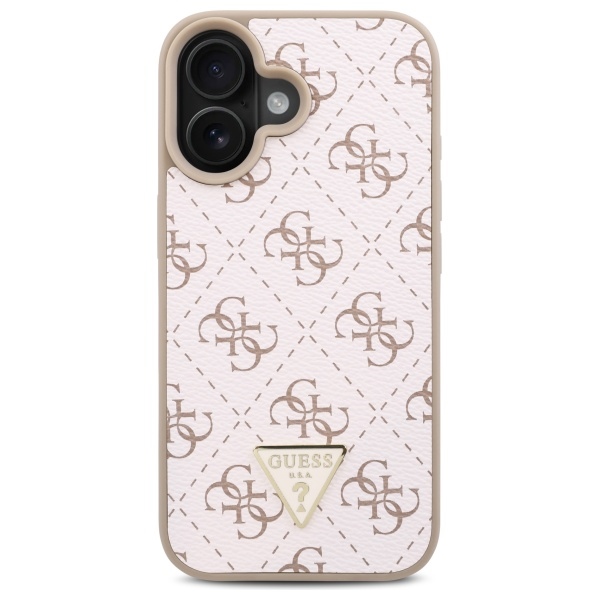 Guess dėklas iPhone 16 Plus telefonui New 4G Triangle, baltas