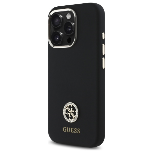Guess GUHCP16XM4DGPK iPhone 16 Pro Max 6.9" black/black hardcase Silicone Logo Strass 4G