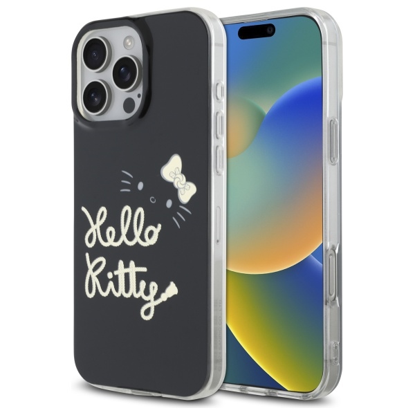 Hello Kitty iPhone 16 Pro Max dėklas IML Golden Diva MagSafe, juodas