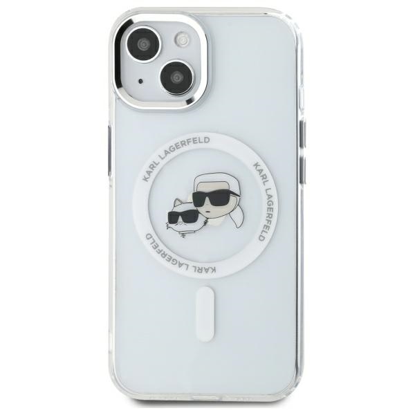 Karl Lagerfeld dėklas iPhone 14 su MagSafe, baltas