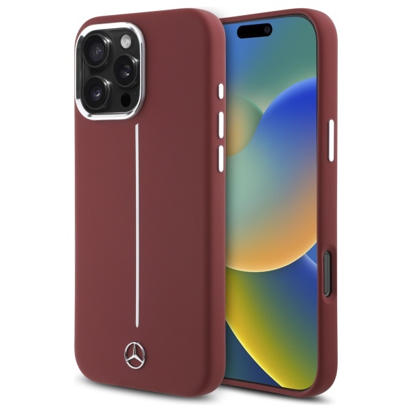 Mercedes dėklas iPhone 16 Pro Max telefonui su MagSafe, raudonas