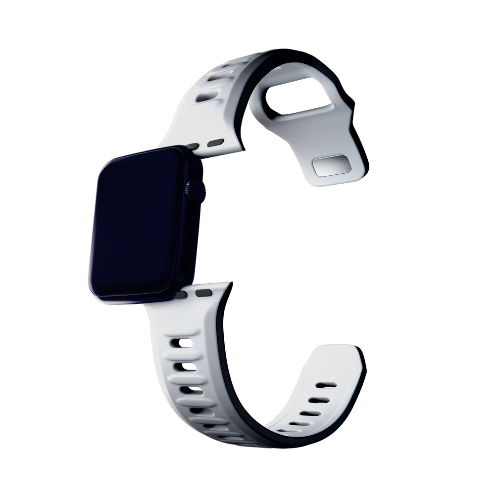 „3mk“ silikoninis laikrodžio dirželis „Apple Watch 42 / 44 / 45 / 49 mm“, baltas