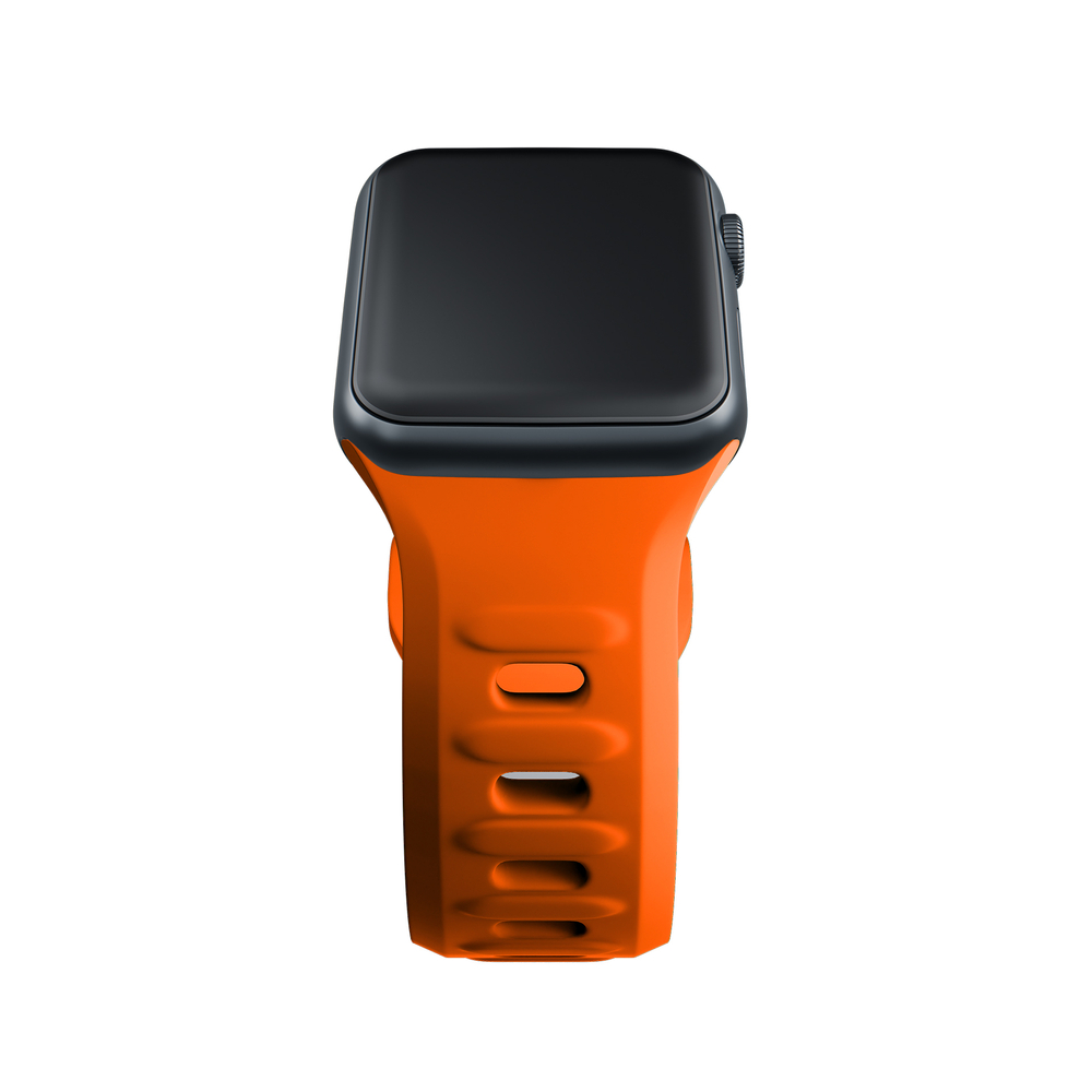 3mk silikoninis dirželis „Apple Watch“ 42 / 44 / 45 / 49 mm, oranžinis