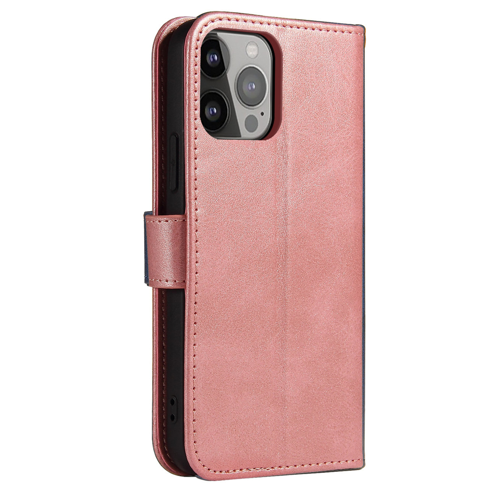 Magnet Case Wallet Flip Cover for iPhone 15 Pro Max with Stand, Pink