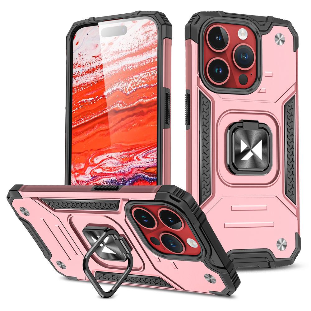 Wozinsky Ring Armor Case for iPhone 15 Pro Max with Ring Holder, Gold