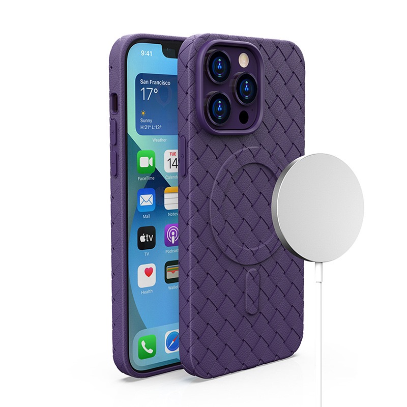 Woven Case for iPhone 15 Pro Max with MagSafe, Purple