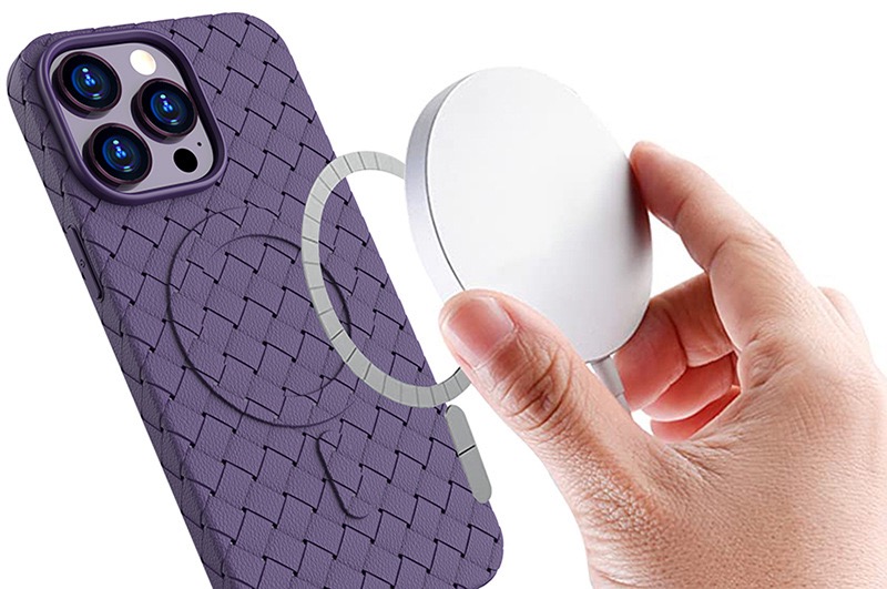 Woven Case for iPhone 15 Pro Max with MagSafe, Purple