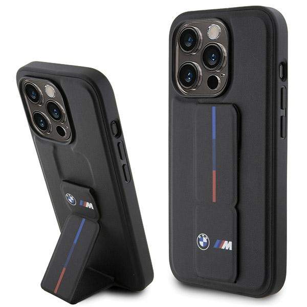 BMW iPhone 15 Pro Max Case Grip Stand Hot Stamp, Black