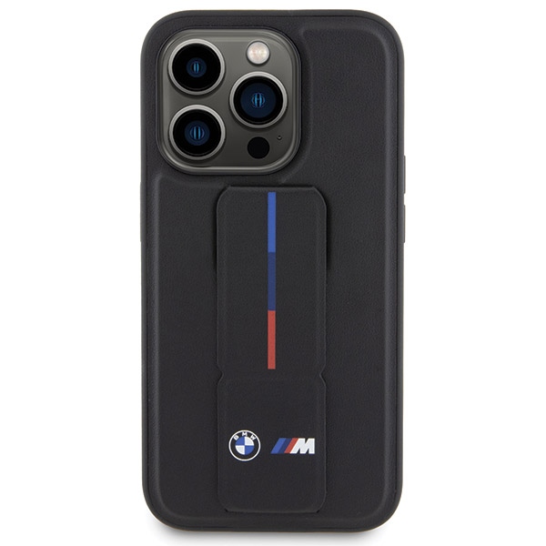 BMW dėklas su stovu ir rankena skirtas iPhone 15 Pro Max, juodas