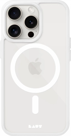 LAUT Huex Protect dėklas su MagSafe skirtas iPhone 15 Pro Max, baltas