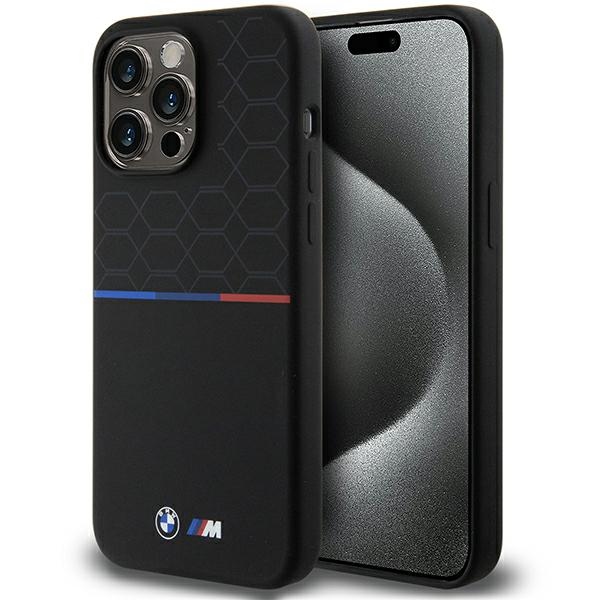 BMW iPhone 15 Pro Max Case Silicone Pattern MagSafe, Black