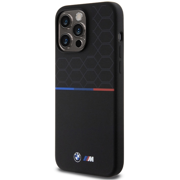 BMW Silicone Pattern MagSafe dėklas skirtas iPhone 15 Pro Max, juodas