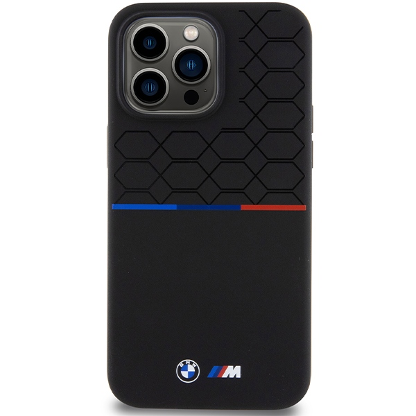 BMW Silicone Pattern MagSafe dėklas skirtas iPhone 15 Pro Max, juodas