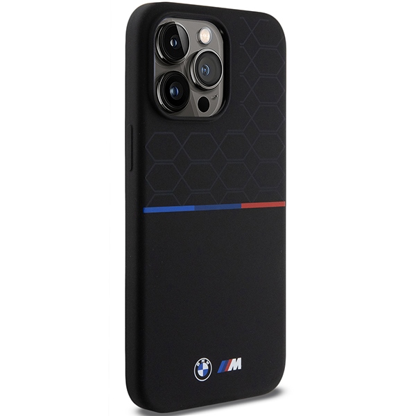 BMW Silicone Pattern MagSafe dėklas skirtas iPhone 15 Pro Max, juodas