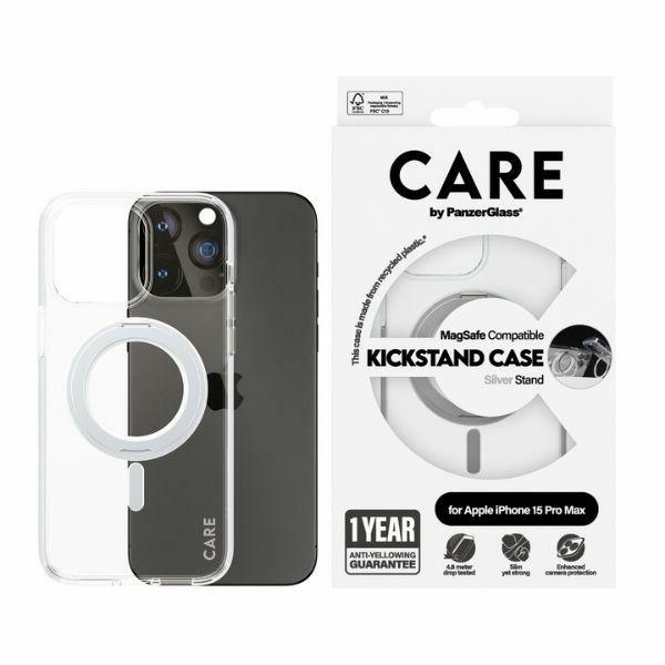 PanzerGlass iPhone 15 Pro Max Kickstand Case MagSafe, Silver