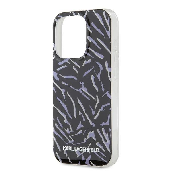 Karl Lagerfeld dėklas iPhone 15 Pro Max telefonui IML Zebra Pattern & Cord, violetinis