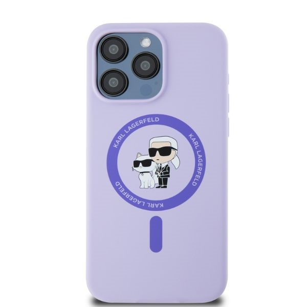 Karl Lagerfeld dėklas iPhone 15 Pro Max su MagSafe, violetinis
